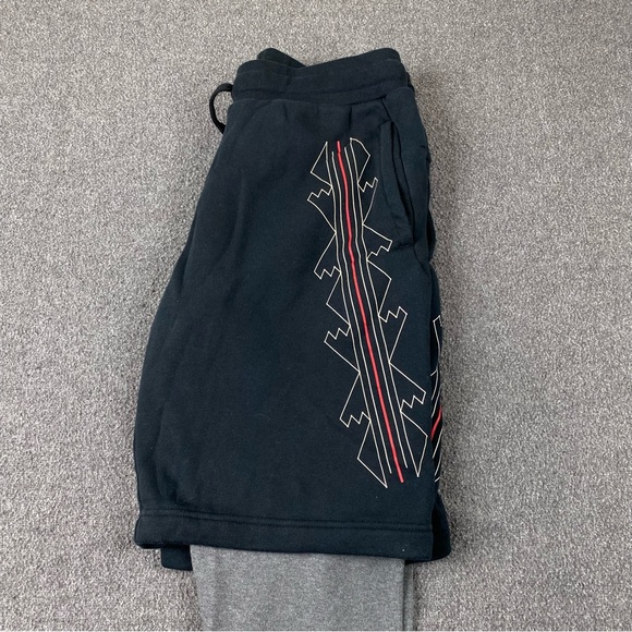 Nike Heritage N7 Black Warm Up Track Running Basketball Sweat Pants 2in1 Sz Med - Picture 9 of 12